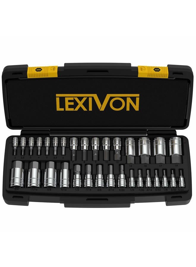 LEXIVON Master HEX Bit Socket Set, Premium S2 Alloy Steel | Complete 32-Piece, SAE and Metric Set | Enhanced Storage Case (LX-144) - Image 1