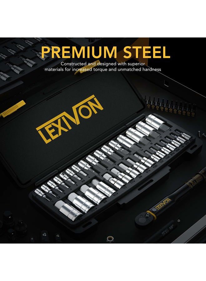 LEXIVON Master HEX Bit Socket Set, Premium S2 Alloy Steel | Complete 32-Piece, SAE and Metric Set | Enhanced Storage Case (LX-144) - Image 2