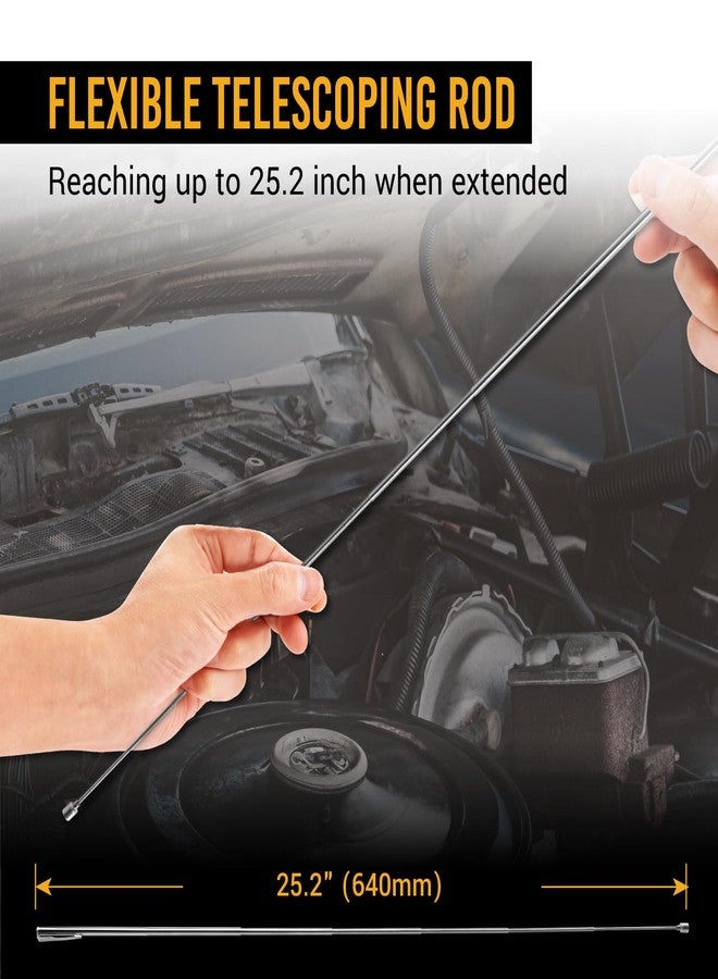 EWK 2 Pcs Stainless Telescoping Magnetic Pick-Up Tool with Pocket Pen Clip, Extendable to 25.2" Length, Magnet Retrieval Gadget Tool with Telescopic Stick Gifts for Father, Men, Craft Enthusiasts - Image 4