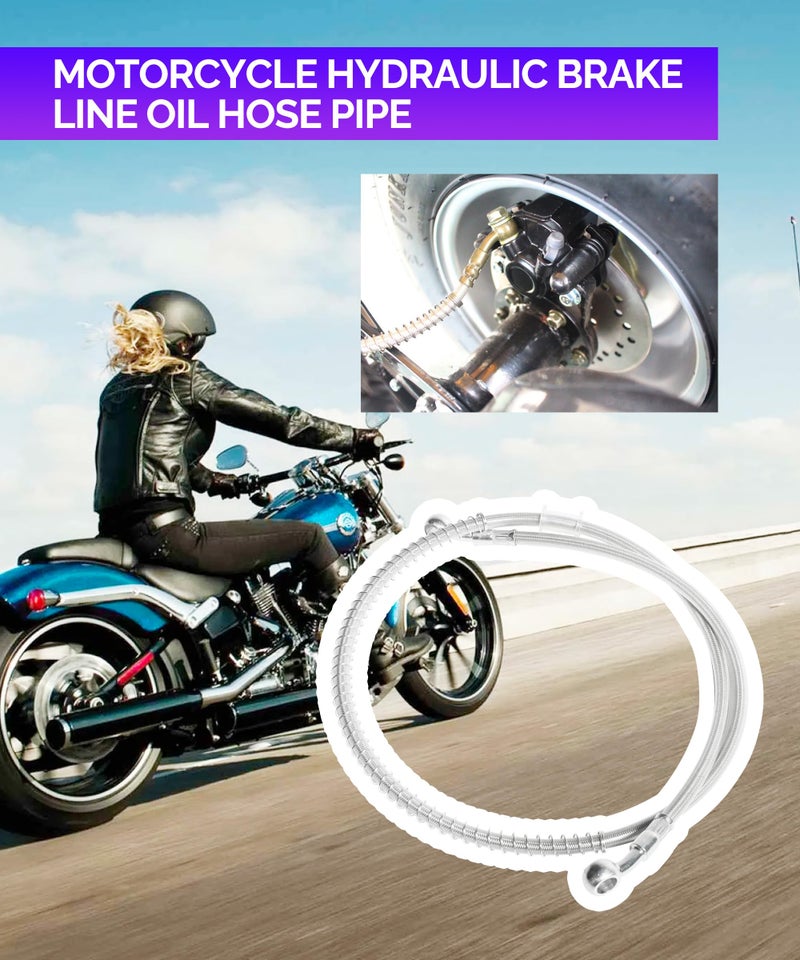RACOONA 3937 Length Motorcycle Hydraulic Brake Line Oil Hose Pipe Stainless Steel Braided CableCar Accessories 10mm ID Braided Hydraulic Brake Hose Line Pipeline - Image 4
