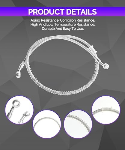 RACOONA 3937 Length Motorcycle Hydraulic Brake Line Oil Hose Pipe Stainless Steel Braided CableCar Accessories 10mm ID Braided Hydraulic Brake Hose Line Pipeline - Image 5