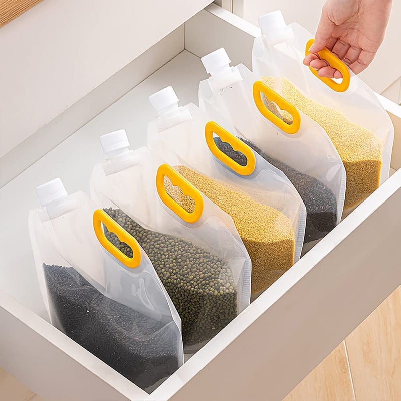 Shoping now 5Pcs15L FOOD Storage Plastic BagsAIR TIGHT Grain MoistureProof Sealed Food PouchesReusable GrainRiceBeansCandyLiquid WATERPROOF TeaCoffeeSugar ALL GROCERY STORAGE 15 L 5Pcs - Image 4