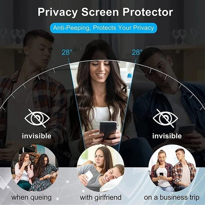 لاكيون [حزمة 1+2] واقي شاشة خاص بالخصوصية من هيدروجيل متوافق مع سامسونج جالاكسي A54 5G من لوكيون وغطاء شفاف [مضاد للتجسس] [متوافق مع الحافظة] (شفاف) - Image 4