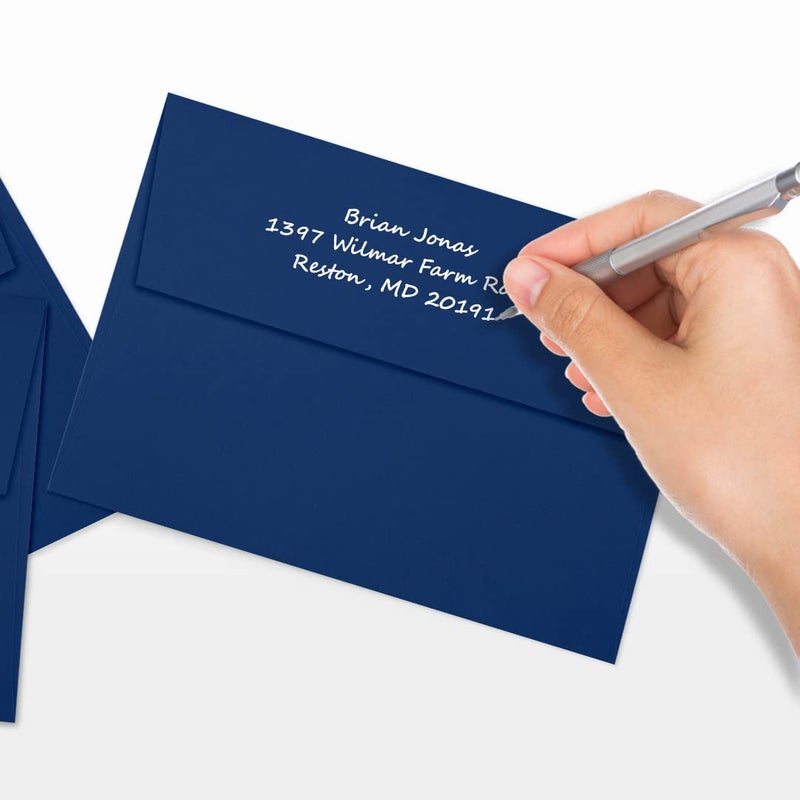 LUXPaper أظرف دعوات LUXPaper A7 | قابلة للفتح والضغط | 5 1/4" × 7 1/4" | أزرق داكن | 80 رطل نص | 50 عدد - Image 2