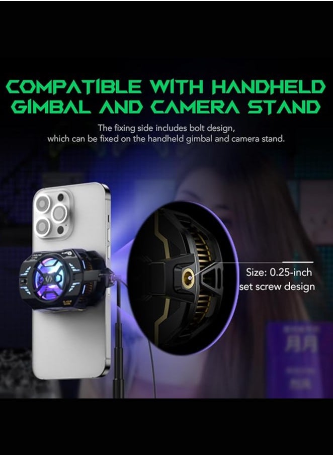 BLACK SHARK Phone Cooler Black Shark 4 Pro FunCooler – 27W Smart Cooling Fan with App-Controlled Modes and RGB Lighting – Ideal for Gaming, Live Streaming, and Driving – Compatible with 67-88mm iPhone and Android Phones – For Phone USE ONLY  - Image 3