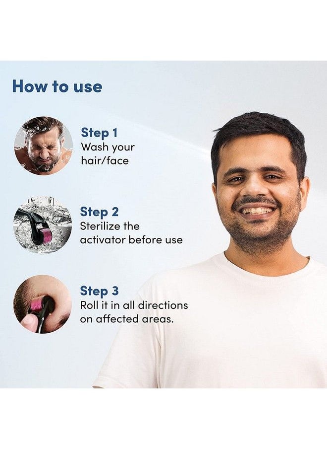Man Matters ديرما رولر 1.00 ملم مع مطهر؛ مع 540 إبرة من سبائك التيتانيوم؛ يعزز نمو اللحية والشعر ويقلل من ندبات حب الشباب؛ آمنة وفعالة للاستخدام  - Image 5