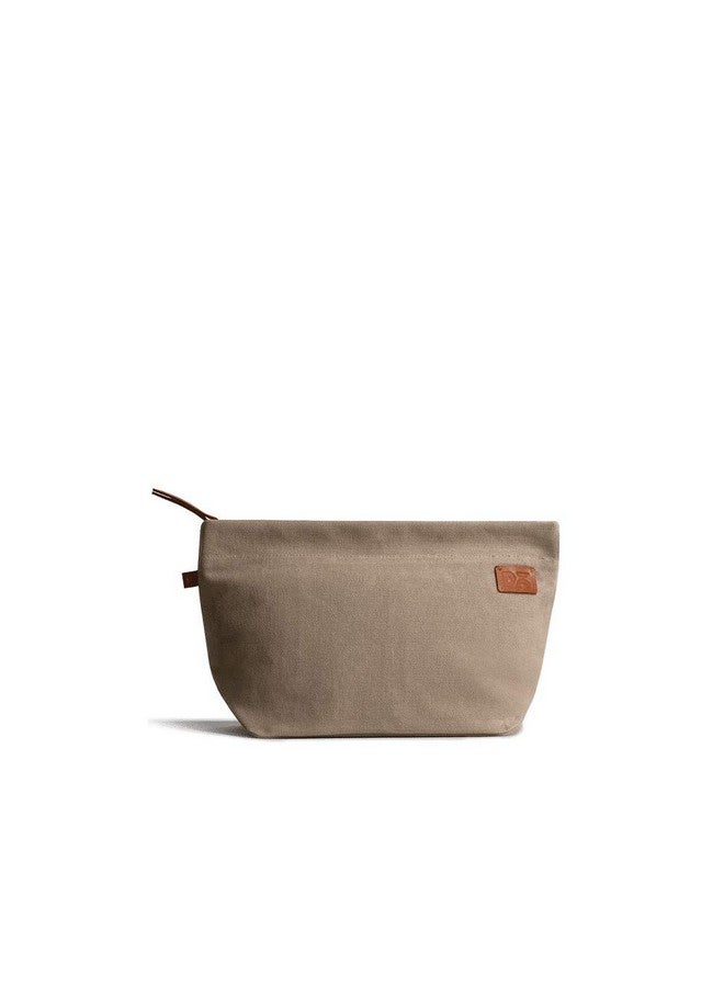 DailyObjects Medium Clutch Taxi Canvas Pouch and Storage Organizer - Lightweight, Spacious, Durable and Multi-Purpose for Women and Men, Holds Accessories and Gadget like Toiletry, (Color - Beige) - Image 1