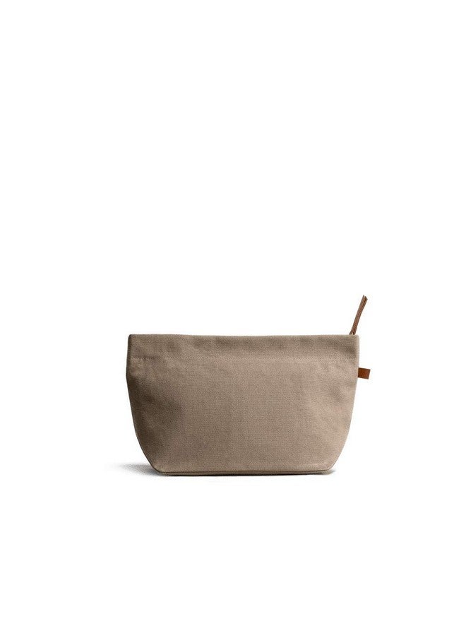 DailyObjects Medium Clutch Taxi Canvas Pouch and Storage Organizer - Lightweight, Spacious, Durable and Multi-Purpose for Women and Men, Holds Accessories and Gadget like Toiletry, (Color - Beige) - Image 3