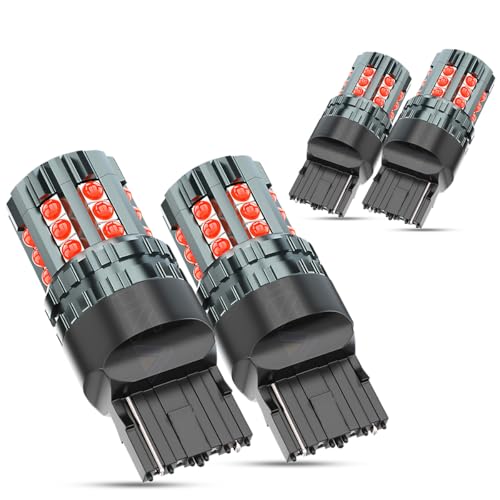 AZQOP 7444 LED BrakeTail Light Bulbs For Chevy Silverado 1500 2500 3500 2015 2016 2017 2018 2019 2020 2021 2022 300 Brightness Brilliant Red 7440R 7443R Taillight Plug and Play Waterproof Pack of 4 - Image 1