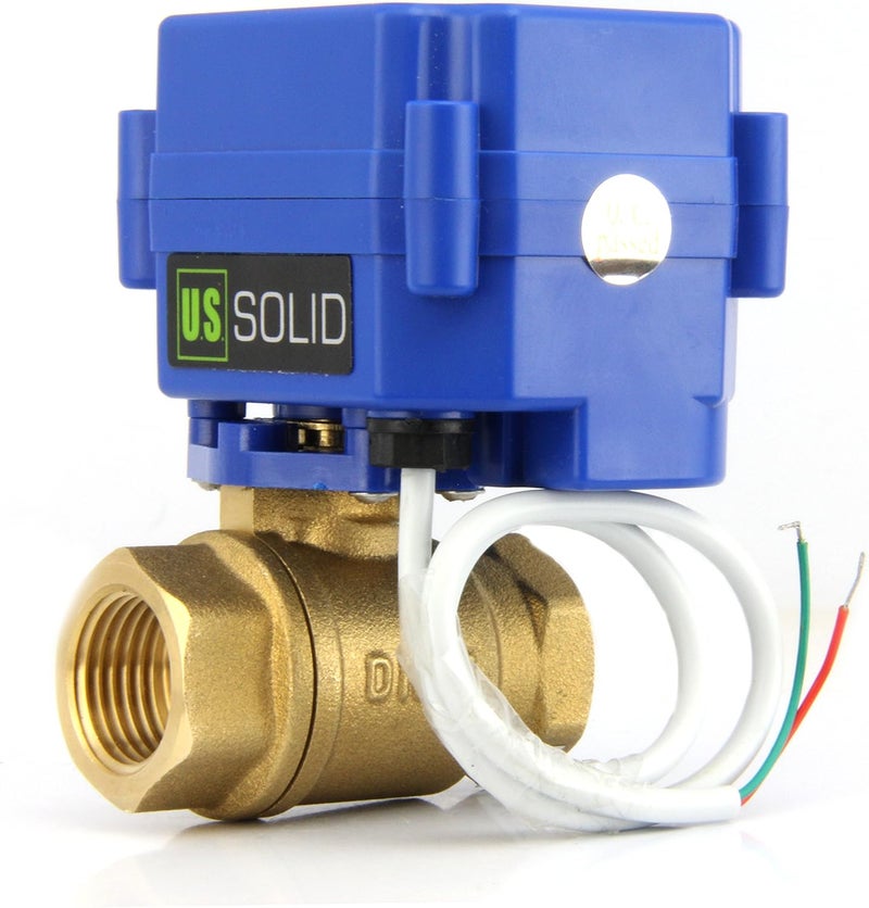 U.S. Solid Motorized Ball Valve- 1/2" Brass Ball Valve with Full Port, 9-24V AC/DC and 2 Wire Auto Return Setup - Image 4
