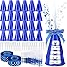 Rotatingpals 24 Pcs Blue Cheer Megaphone Bulk Plastic DIY Megaphone Party Accessory Cheerleading Centerpiece Decor for School Cheers Sports Match Game Outdoor Activities Blue White Table Decor - Image 2