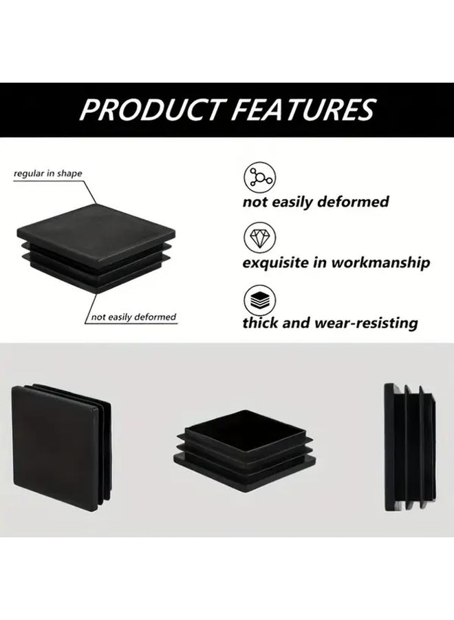 20pcs Square Tube End Caps Connectors Plugs For Post Fence Pipe Cover Chair - Image 4
