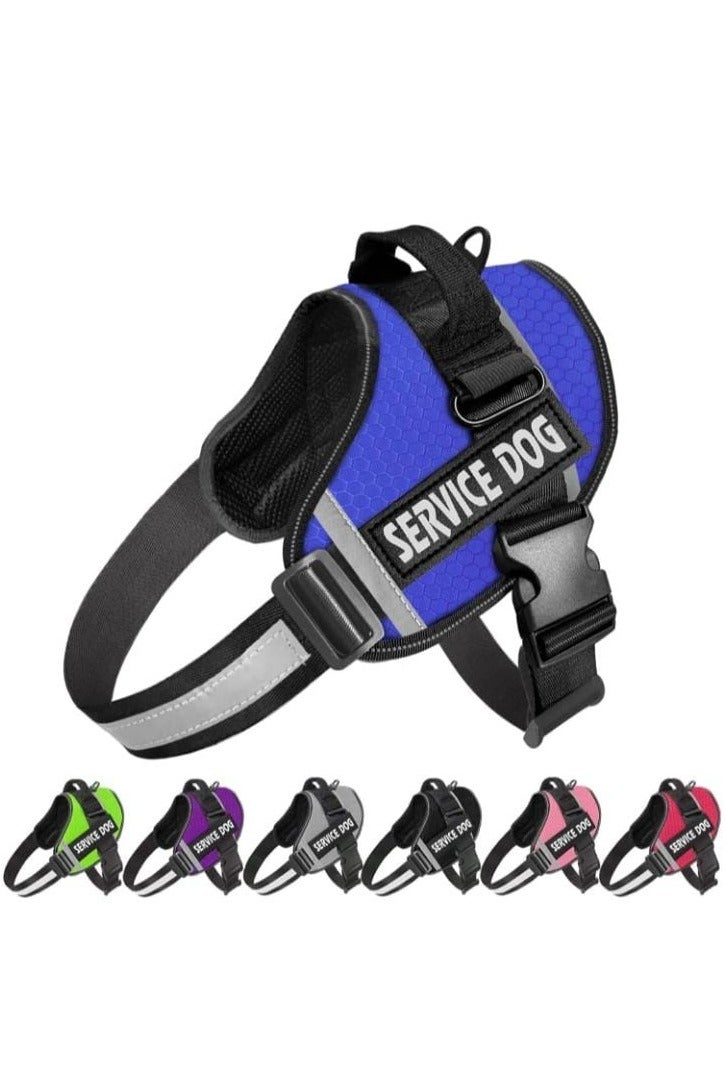 Dog Harness, No-Pull Service Dog Harness with Handle Adjustable Outdoor Pet Dog Vest 5M Reflective Nylon Material Vest for Breeds,Easy Control for Small Medium Large Dogs - Image 1