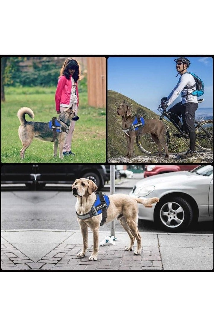 Dog Harness, No-Pull Service Dog Harness with Handle Adjustable Outdoor Pet Dog Vest 5M Reflective Nylon Material Vest for Breeds,Easy Control for Small Medium Large Dogs - Image 3