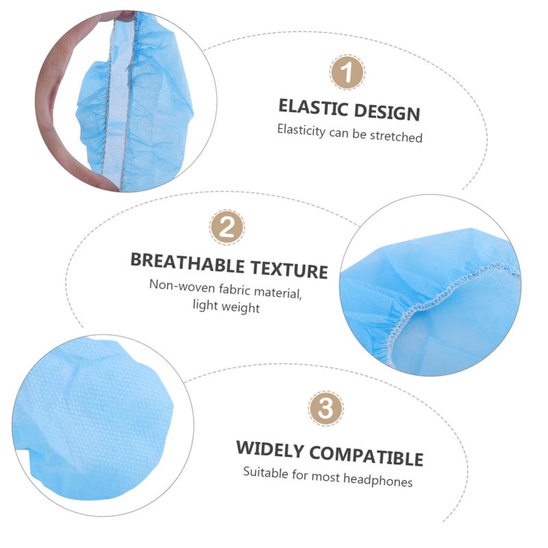 Disposable Headphone Sleeve Covers 100pcs Stretchable Non-Woven Hygienic Protectors - Image 4