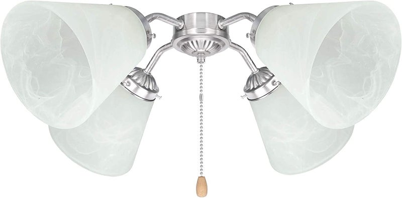 XIDING Pack of 4 Alabaster Transitional Style Shade, Transitional Style Replacement Glass Shade, Ceiling Fans Glass Shade, with Standard 2-1/8" Fitter Size, 4-4/5" high, 4-4/5" Diameter - Image 3