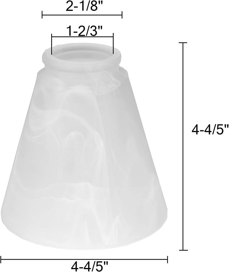 XIDING Pack of 4 Alabaster Transitional Style Shade, Transitional Style Replacement Glass Shade, Ceiling Fans Glass Shade, with Standard 2-1/8" Fitter Size, 4-4/5" high, 4-4/5" Diameter - Image 2
