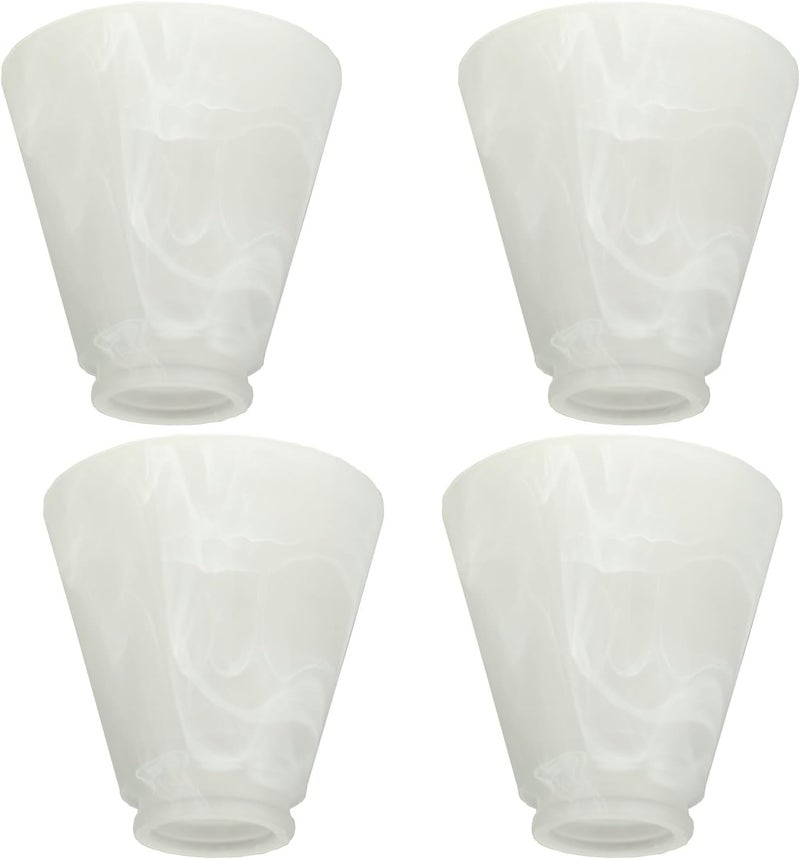 XIDING Pack of 4 Alabaster Transitional Style Shade, Transitional Style Replacement Glass Shade, Ceiling Fans Glass Shade, with Standard 2-1/8" Fitter Size, 4-4/5" high, 4-4/5" Diameter - Image 1