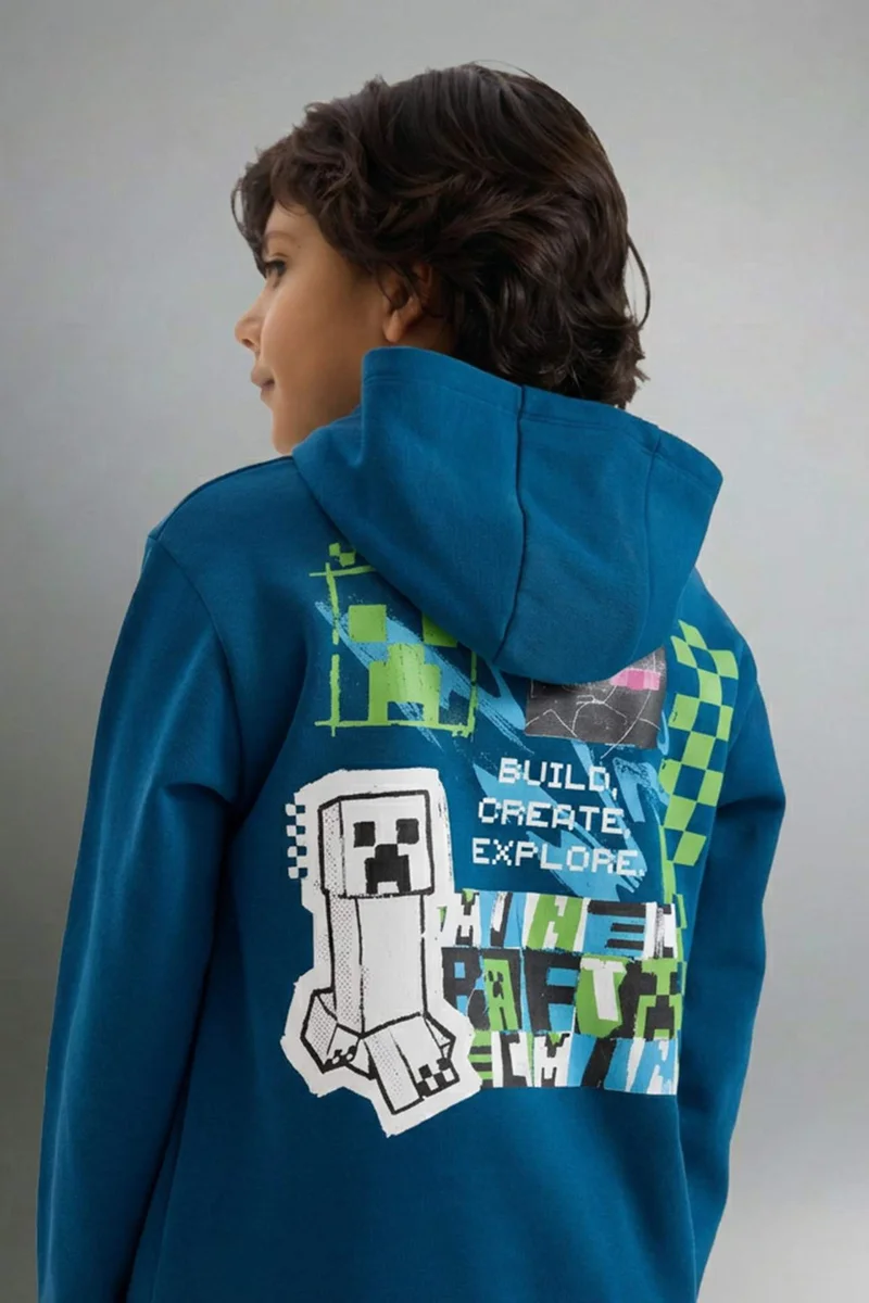 ديفاكتو Boy Minecraft New Regular Fit Hooded Sweatshirt