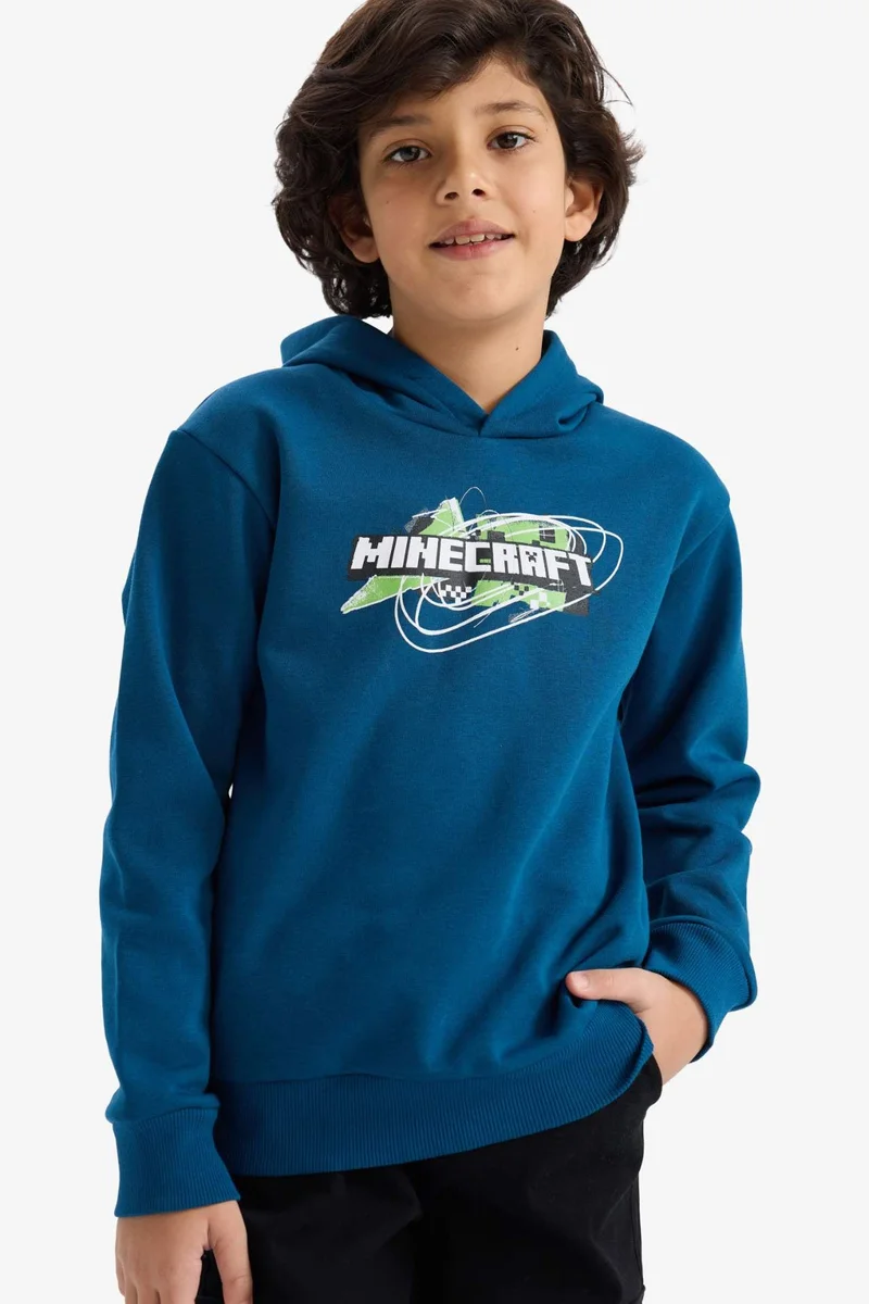 DeFacto Boy Minecraft New Regular Fit Hooded Sweatshirt