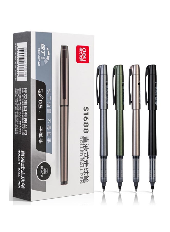 ديلي قلم حبر أسود 0.5 ملم , 4 ألوان , كتابة سلسة لتدوين الملاحظات , الرسم , كتابة اليوميات , عبوة من 12 قلم - Image 1