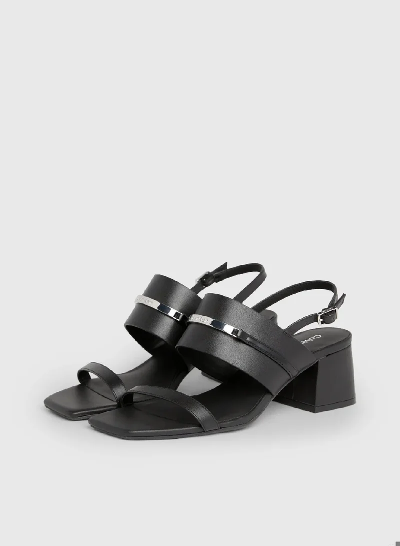 CALVIN KLEIN Leather Heeled Sandals