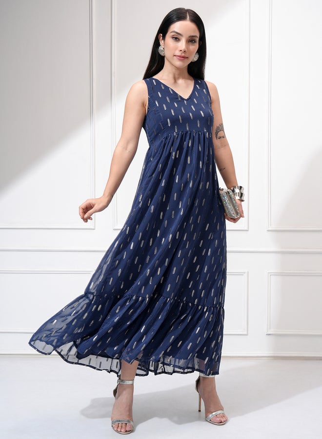 Vishudh Navy Tiered Dress - Image 1