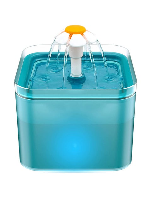 Automatic Cat Water Fountain Ultra Silent Cat Fountain 67oz/2L With LED Light Activated Carbon Filter Pet Water Fountain For Cats And Small Dogs 16*16*12.6cm