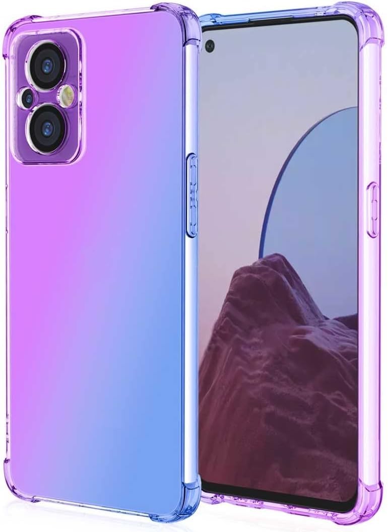 Lmposla for Oneplus Nord N20 5G Case1 Nord N20 5G Case for Girls Women Shockproof Slim UltraThin Flexible TPU Soft Rubber Silicone Airbag Case Cover for Oneplus Nord N20 5G PurpleBlue - Image 3