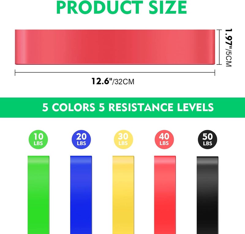 SKY-TOUCH Resistance Stretch Bands Set of 5 - Premium Workout Equipment for Flexibility, Strength & Muscle Stretching - Image 4