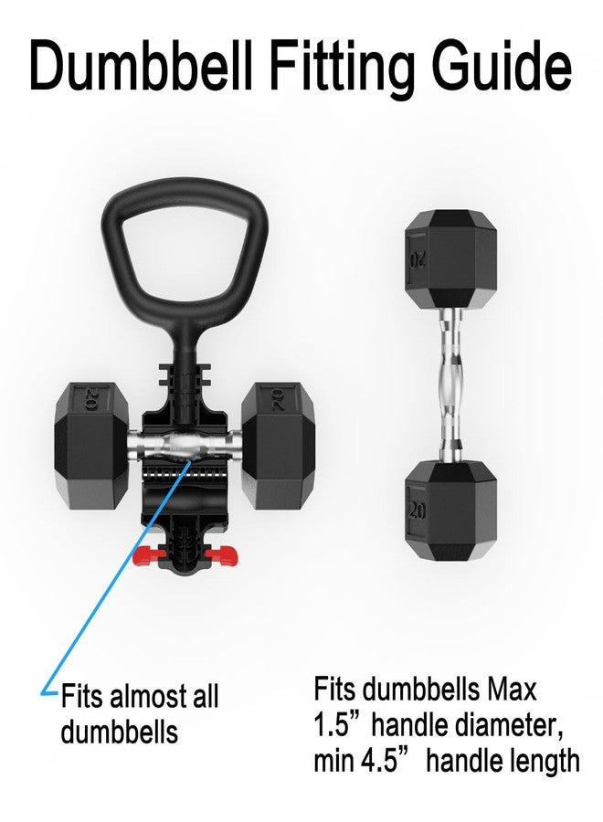 SEWD Dumbbell Kettlebell Converter - Turn Dumbbells into Kettlebell for Home Gym Workout - Adjustable Weights & Up to 110LB Capacity - 90-Degree Rotating Handle - Red - Image 3