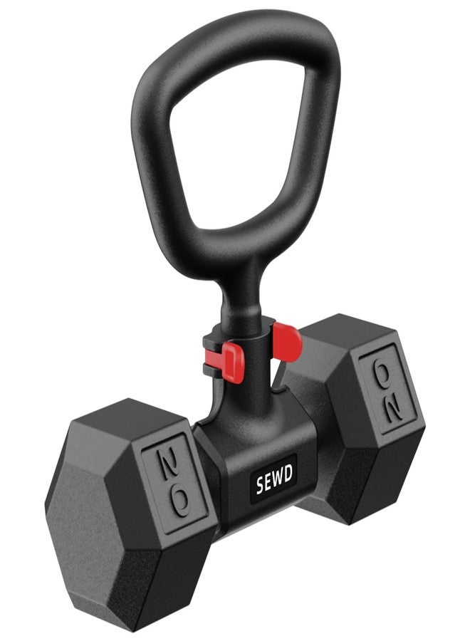 SEWD Dumbbell Kettlebell Converter - Turn Dumbbells into Kettlebell for Home Gym Workout - Adjustable Weights & Up to 110LB Capacity - 90-Degree Rotating Handle - Red - Image 1