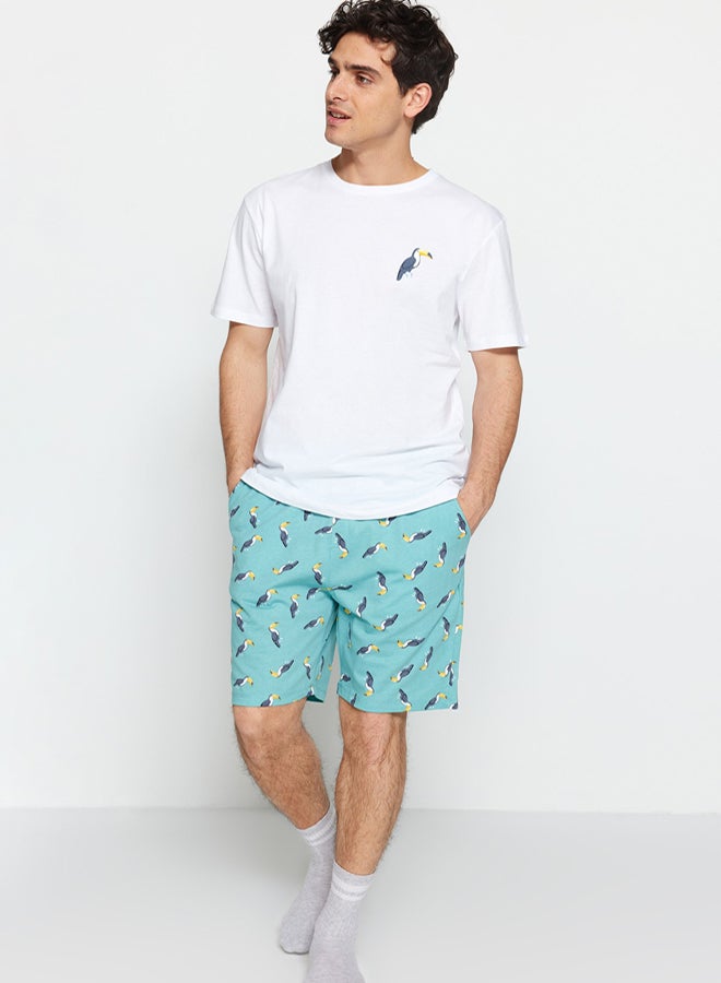 trendyol Green Men's Regular Fit Knitted Pajamas Set - Image 1