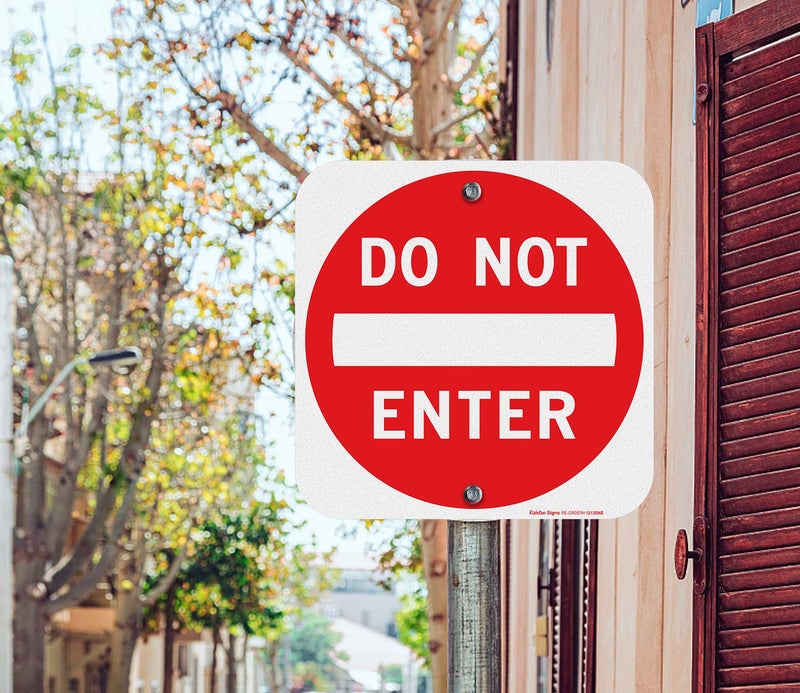 Faittoo Do Not Enter Sign,12x12 Inch Square .040 Aluminum,Reflective Rust Free Metal Sign,Fade/Weather Resistant,Easy to Mount,Indoor/Outdoor Use (3 Pack) - Image 5
