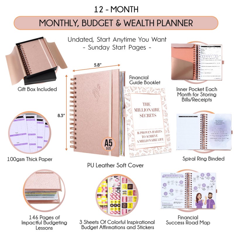 Freedom Mastery منظم الميزانية ومنظم الفواتير الشهرية + نظام الظرف النقدي | مخطط مالي، متتبع دفع الفواتير وتوفير المال مع تطبيق Panduo | مجلة عقلية المال لجذب الوفرة المالية - Image 2