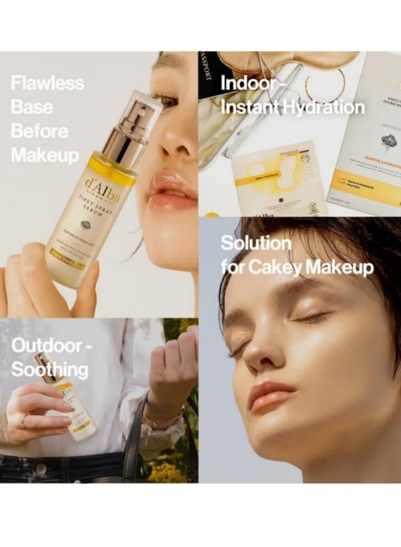 دي'ألبا دالبا White Truffle Vegan Spray Essence 5-in-1 مصل ترطيب العناية بالبشرة الكورية 100 مل - Image 3