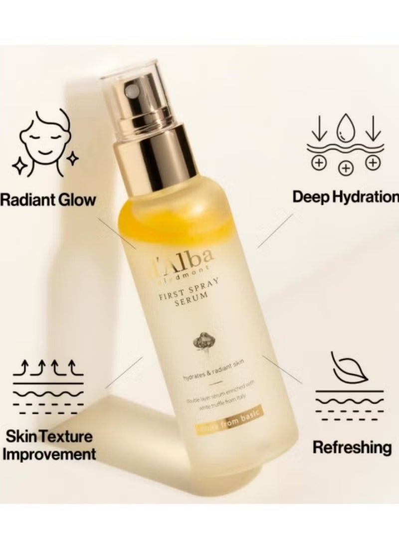 دي'ألبا دالبا White Truffle Vegan Spray Essence 5-in-1 مصل ترطيب العناية بالبشرة الكورية 100 مل - Image 4