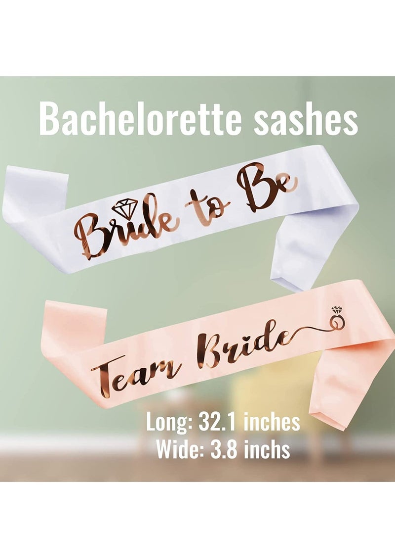 Team Bride Sash Set- 1 White Bride to Be Sash and 6 Team Bride Sashes Bachelorette Party Supplies Bachelorette Sash Bridesmaid Sashes for Bridal Party & Wedding 7pcs - Image 3