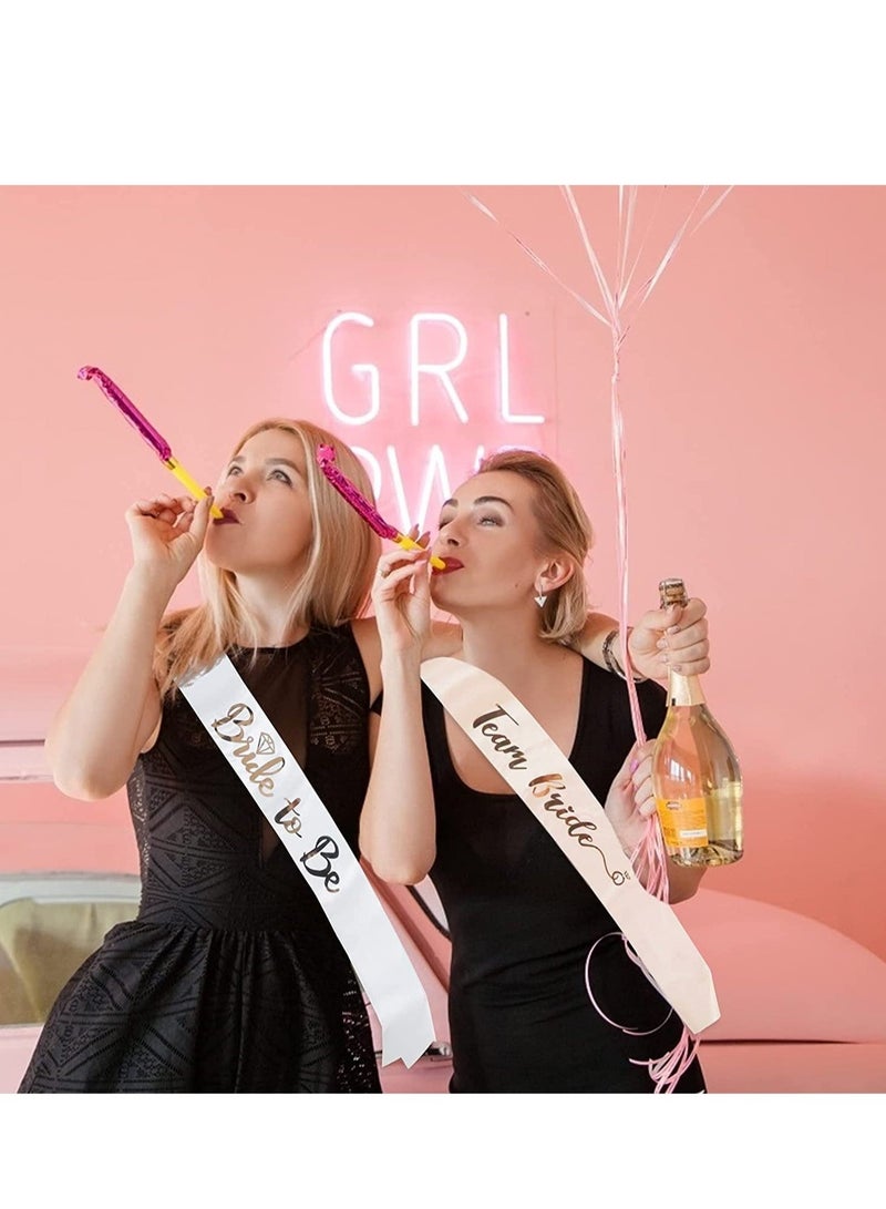 Team Bride Sash Set- 1 White Bride to Be Sash and 6 Team Bride Sashes Bachelorette Party Supplies Bachelorette Sash Bridesmaid Sashes for Bridal Party & Wedding 7pcs - Image 5