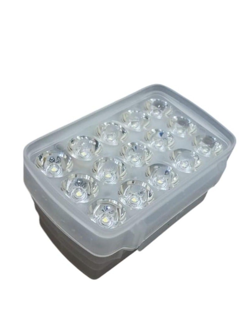 White LED Flash Lantern Modern Shape Transparent 15 LED 12V 15W Running 50000 Hours Square Shape - Image 2