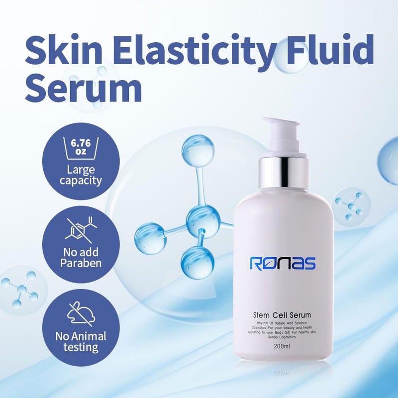 Ronas Stem Cell Serum Korean Facial Moisturizer with Hyaluronic Acid, Licorice Extract, Squalan Face Serum For Women Revitalizing, Skin Barrier Strengthening 6.76fl.oz - Image 2