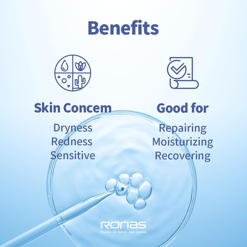 Ronas Stem Cell Serum Korean Facial Moisturizer with Hyaluronic Acid, Licorice Extract, Squalan Face Serum For Women Revitalizing, Skin Barrier Strengthening 6.76fl.oz - Image 3
