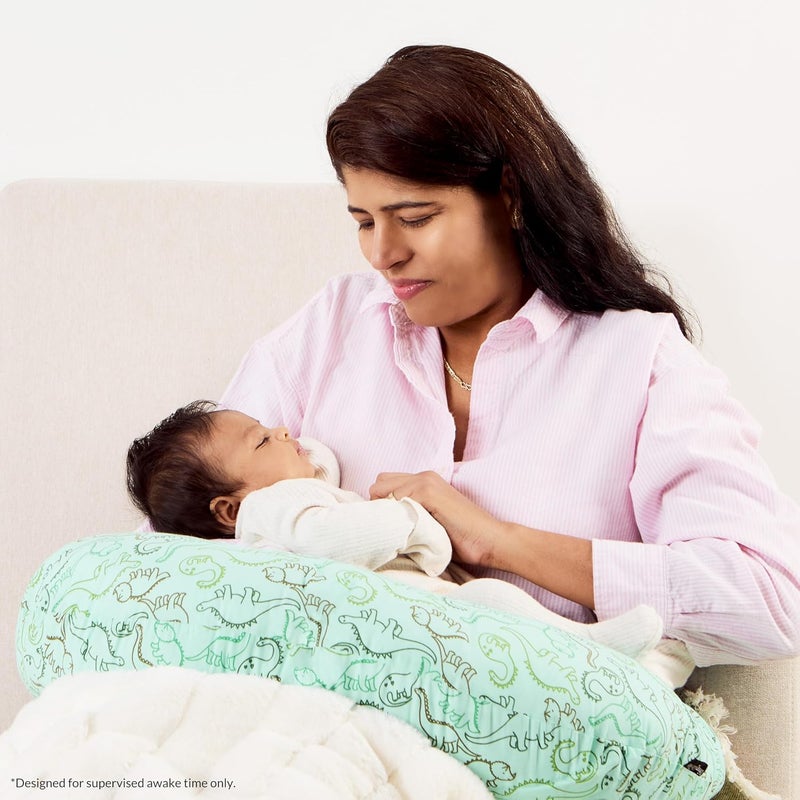 Dream On Me Beeboo Nursing Pillow and Positioner - Soft and Breathable Fabric for Breastfeeding and Bottlefeeding, Green - Image 2