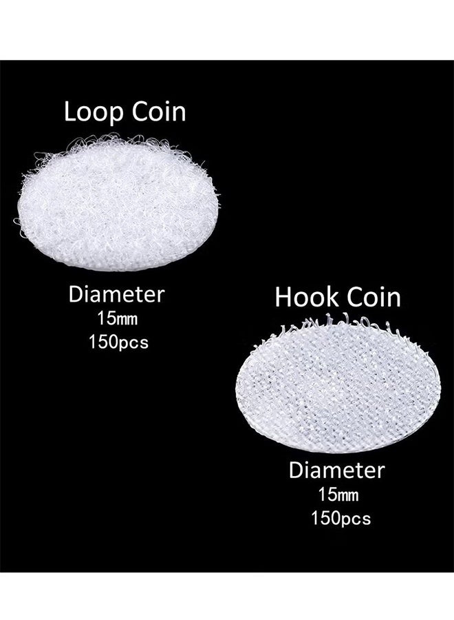 واي جيه نقاط لاصقة ذاتية 300 قطعة (150 زوجًا) بقطر 0.59 بوصة، عملات لاصقة بقاعدة لاصقة ومثبتة للحلقات للمدرسة، المكتب، المنزل، والفنون والحرف اليدوية - Image 3