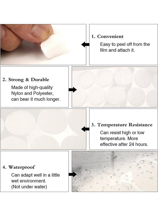 واي جيه نقاط لاصقة ذاتية 300 قطعة (150 زوجًا) بقطر 0.59 بوصة، عملات لاصقة بقاعدة لاصقة ومثبتة للحلقات للمدرسة، المكتب، المنزل، والفنون والحرف اليدوية - Image 2