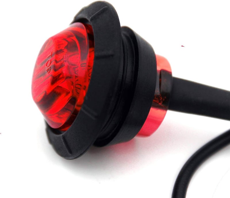 KEING 10 Amber + 10 Red Sealed Waterproof 3/4 Inch Mini Round LED Bullet Side Marker Clearance Lamp Indicator Light Brake Stop Lamp 12V for Trailer Truck Bus Pickup Van ATV RV Lorry Caravan - Image 5