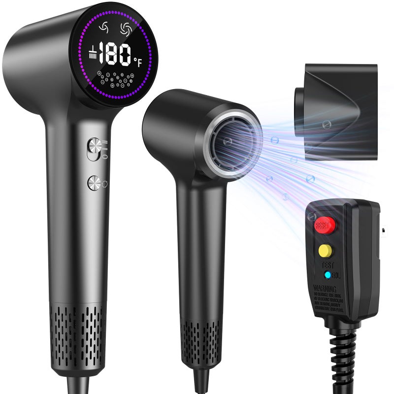 HotLife Hair Dryer ï¼ŒIonic Hair Dryers for Women/Man,110, 000 RPM Professional HD Display High-Speed Blow Dryer, Fast Drying Cool&Hot Air Hair Dryer,400 Million Plasma Low Noise Hairdryer with Magnetic Nozzle - Image 1