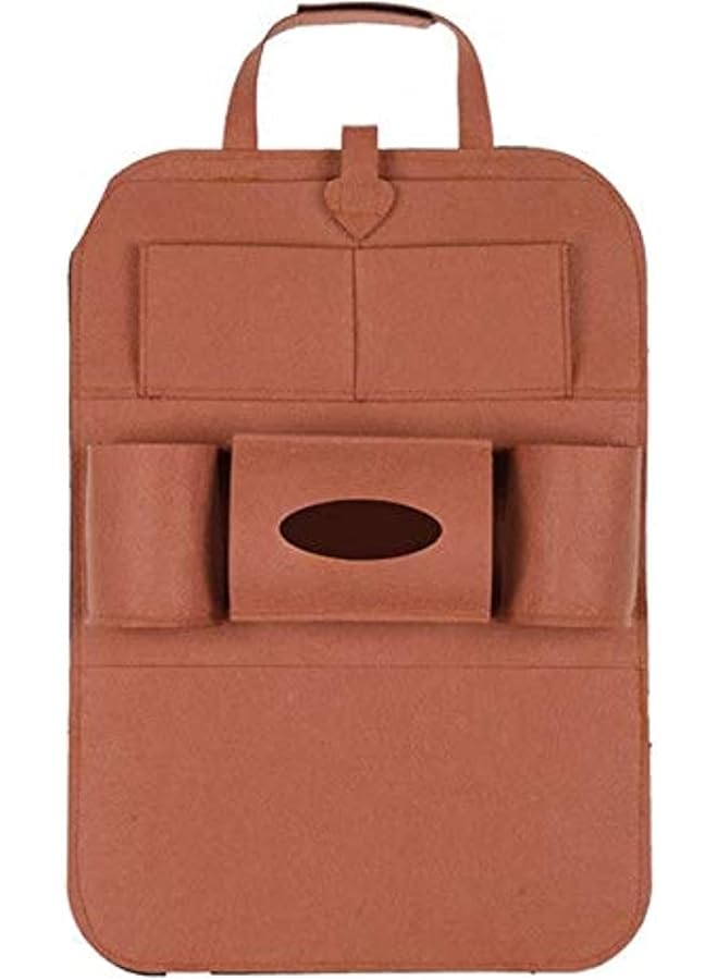 Kid'S Universal Safety Multifunction Car Seat Back Storage Bag (Brown)