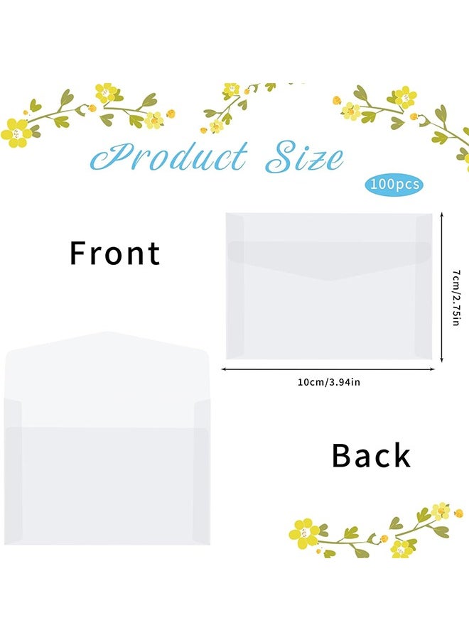 HS 100 PCS Glassine Envelopes, Tissue Seed Envelopes, Coin Envelopes, Clear Envelopes For Collecting Lottery Ticket Stamp Card Coin Gift Wedding Guest Favor Supplies, 3.9 x 2.7 Inches  - Image 2