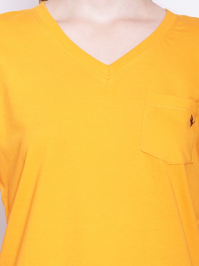 amswan PREMIUM COTTON SOLID V- NECK HALF SLEEVE T-SHIRTS - Image 5